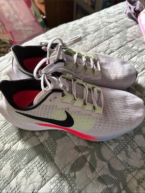 Nike Women’s Running Sneakers - White with Black & Neon Pink Accents